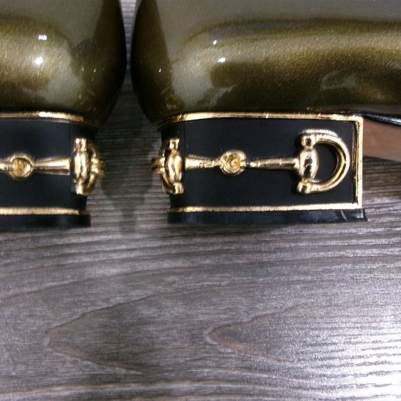 Vintage Piero Amore Patent Leather Horsebit Low Heel Shoes Bronze Shimmer 8.5 - Picture 8 of 16